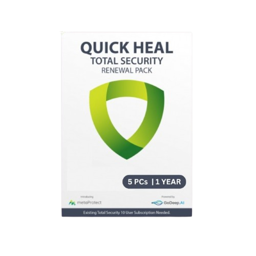 Quick Heal Total Upgrade (Renewal)  
5 PCs 1 Year (Single Key)